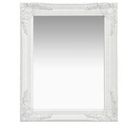 vidaXL Wall Mirror Baroque Style 50x60 cm White Hanging Mirror Bathroom Mirror