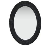 vidaXL Wall Mirror with Ornate Baroque Style Frame and Unique Bevelled Edge, Ideal for Dressing Room - Black, 50x70 cm