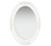 vidaXL Wall Mirror Baroque Style 50x70 cm White Hanging Bathroom Decoration