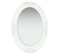 vidaXL Wall Mirror Baroque Style 50x70 cm White NEW