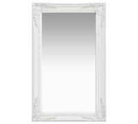 vidaXL Wall Mirror Baroque Style 50x80 cm White Hanging Mirror Bathroom Mirror