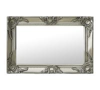vidaXL Wall Mirror Baroque Style 60x40 cm Silver UK NEW