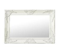 vidaXL Wall Mirror Baroque Style 60x40 cm White