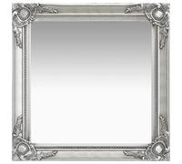vidaXL Wall Mirror Baroque Style 60x60 cm Silver Hanging Mirror Antique Mirror