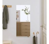 vidaXL Wall-Mounted Glass Mirror - 40x80 cm Rectangular Vanity Mirror, Modern Design for Living Room, Bedroom and Bathroom - Silver