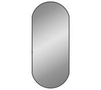 vidaXL Wall Mirror Black Oval - 70x30 cm - PVC Frame, Hallway/Living Room/Bathroom Vanity/Glass Cosmetic Mirror, Modern Wall-Mounted Design