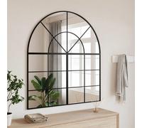vidaXL Wall mirror black 100x110cm arch iron