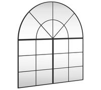 vidaXL Wall mirror black 100x110cm arch iron