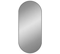 vidaXL Wall Mirror Bathroom Hallway Bedroom Home Decoration Hanging Wall-mounted Vanity Make up Cosmetic Mirror Black 100x45 cm Oval