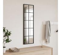 vidaXL Rectangular Wall Mirror - Black Iron Frame, Wall-Mounted or Vertical Display, Compact Size, Authentic Reflection - 30x100 cm
