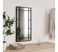 vidaXL Wall-Mounted Rectangle Mirror - Iron Frame Wall Decor - Versatile Display - Clear Glass - Black - Perfect for Bedroom, Living Room, Hallway, or Bathroom