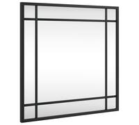 vidaXL Wall Mirror, Makeup Mirror with Steel Frame, Wall-mounted Hanging Mirror for Bathroom Living Room Decoration, Black Square Iron