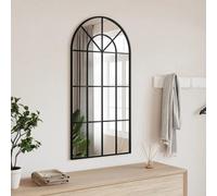 Vidaxl Wall Mirror Black 50X100 Cm Arch Iron