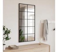Vidaxl Wall Mirror Black 50X100 Cm Rectangle Iron