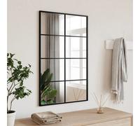 vidaXL Wall-Mounted Mirror - Black Iron Frame, Rectangle 50x80 cm - Versatile for Living Room, Bedroom or Bathroom