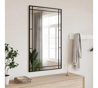 vidaXL Wall Mirror Black 60x100 cm Rectangle Iron