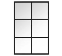 vidaXL Wall Mirror in Classic Black Metal Frame, 60x40 cm, Versatile Installation, Durable Design, Ideal for Bedroom, Living Room, Hallway or Office.