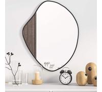 Wall Mirror Black PVC Frame Glass 60 x 50 cm Rectangular Minimalist Wall-mounted