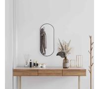 vidaXL Wall Mirror Black 70x30 cm Oval