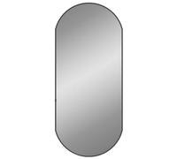 vidaXL Wall Mirror-Black 80x35 cm Oval, PVC Frame, Modern Glass Wall-Mounted for Hall, Bedroom, Living Room, Bathroom