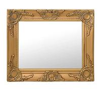 vidaXL Wall Mirror for Dressing Room, Baroque Style Gold Frame 50x40cm, Rectangular Shape, Decorative Wood and Glass Material