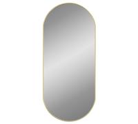 vidaXL Wall Mirror Gold - 100x45 cm Oval PVC Frame Glass | Cosmetic Vanity Mirror for Bedroom, Hallway, Living Room