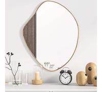vidaXL Wall Mirror Minimalist Gold Vanity Mirror Glass & PVC Wall-Mounted 60 x 50 cm