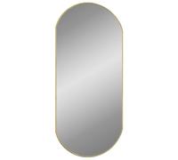 Wall Mirror Gold PVC Frame 90x40 cm Oval Minimalist Glass Vanity Mirror Hallway