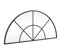 vidaXL Wall Mirror Hall Bedroom Makeup Mirror Hanging Mirror Black Arch Iron