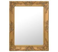 vidaXL Wall Mirror Hanging Mirror Bathroom Mirror Garderobe Mirror Antique Mirror Retro Mirror Wardrobe Mirror Home Baroque Style 50x60 cm Gold