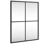 vidaXL Wall Mirror in Black - Minimalist Rectangular Iron-Framed Mirror, 40x50 cm with Clear Reflection - Ideal for Bedroom, Living Room, and Bathroom