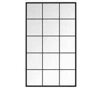 vidaXL Wall Mirror Indoor Home Living Room Decor Vanity Make up Bathroom Bedroom Wall-mounted Mirror with Mounting Hook Black Metal