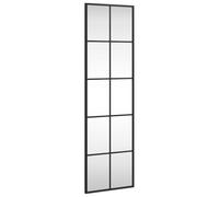 vidaXL Wall Mirror, Makeup Mirror with Steel Frame, Wall-mounted Hanging Mirror for Bathroom Living Room Decoration, Black Rectangle Iron