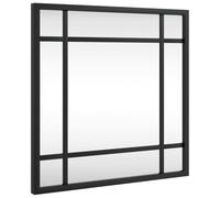 vidaXL Wall-Mounted Square Mirror in Black - Durable Iron Frame, 30x30 cm, Clear Glass Mirror for Bedroom, Bathroom, Hallway, Living Room