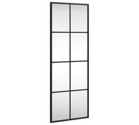 vidaXL Wall Mirror, Makeup Mirror with Steel Frame, Wall-mounted Hanging Mirror for Bathroom Living Room Decoration, Black Rectangle Iron