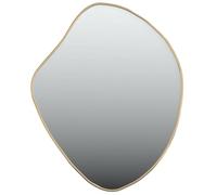 vidaXL Wall Mirror Minimalist Gold Vanity Mirror Glass & PVC Wall-Mounted 60 x 50 cm