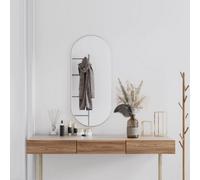 Vidaxl Wall Mirror Silver 100X45 Cm Oval