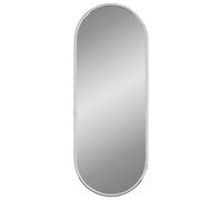 vidaXL oval wall mirror - silver glass vanity mirror 40x15cm - modern pvc frame for bedroom, bathroom, hallway decor