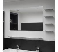 Vidaxl Wall Mirror With 5 Shelves Silver 100X60 Cm