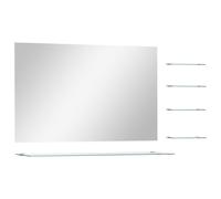 vidaXL Wall Mirror with 5 Shelves Silver 100x60cm Bathroom Makeup Vanity Decor