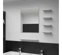 Wall Mirror with Shelf Bathroom Mirror Decorative Mirror Tempered Glass vidaXL