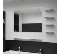 Wall Mirror with Shelf Bathroom Mirror Decorative Mirror Tempered Glass vidaXL