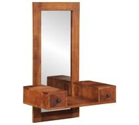 vidaXL Wall Mirror with Drawers 60x33x90 cm Solid Wood Acacia, mirror, vanity mi