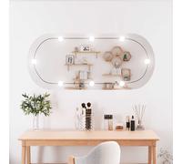 vidaXL Wall Mirror with LED Lights 45x100 cm Glass Oval