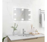 vidaXL Wall Mirror with LED Lights Rectangular Glass