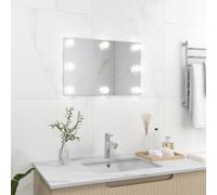 vidaXL Wall Mirror with LED Lights Rectangular Glass Home Wall-Mounted Mirror