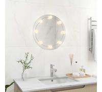 vidaXL Wall Mirror with LED Lights Round Glass
