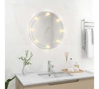 vidaXL Wall Mirror with LED Lights Round Glass