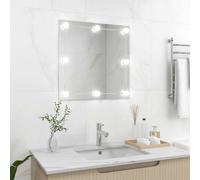 vidaXL Wall Mirror with LED Lights Square Glass
