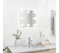 vidaXL Wall Mirror with LED Lights Square Glass UK NEW